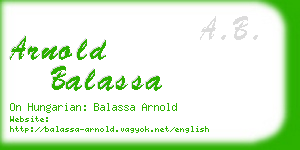 arnold balassa business card